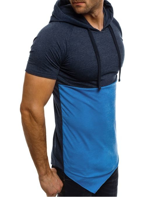 ATHLETIC modro-nebeské tričko s kapucňou 1103
