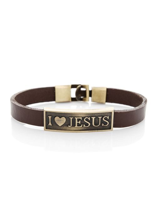 I LOVE JESUS kožený náramok OZONEE D177