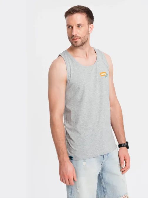 Šedé tielko s letným motívom V3 TSTT-0191