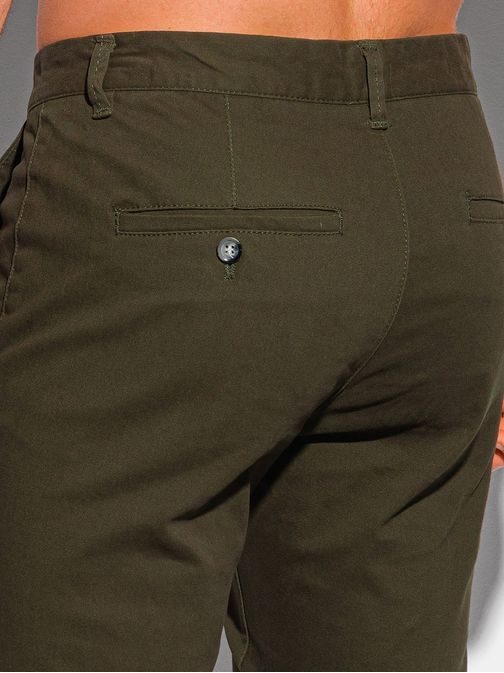 Elegantné chinos nohavice v khaki prevedení P1089