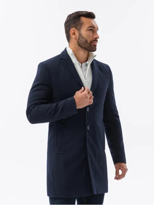 Granátový elegantný kabát C536