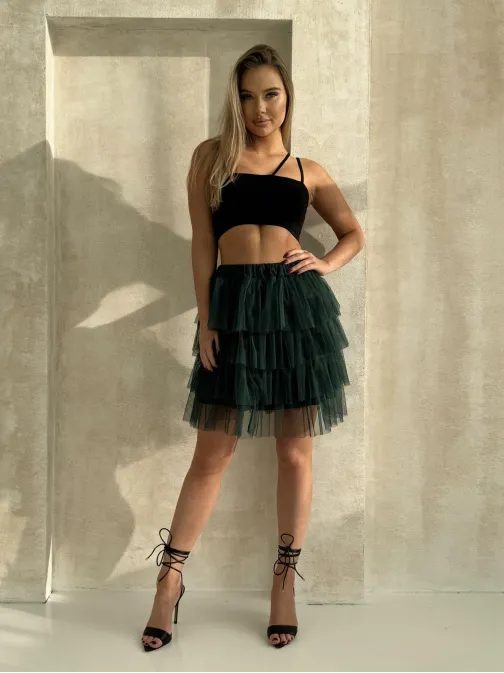 Módna zelená mini sukňa GLR017