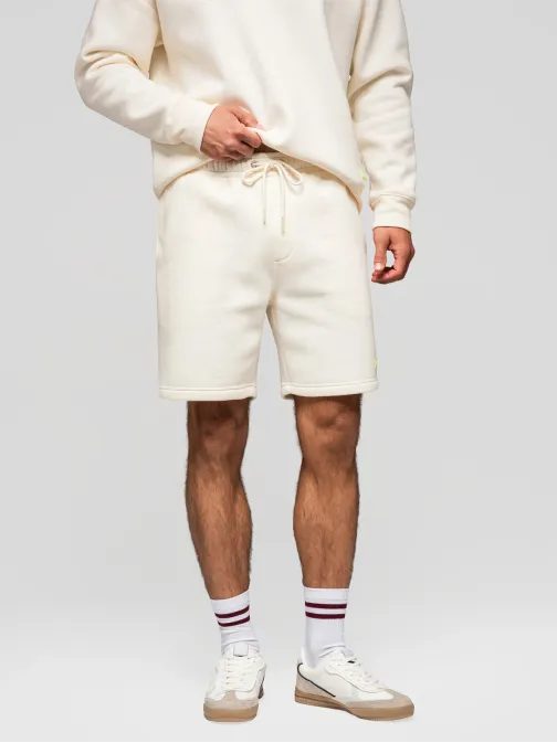 Sada unisex kraťasov s logom krémové/hnedé V2 Z129