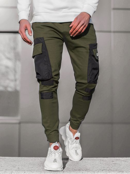 Štýlové khaki joggery G/11131