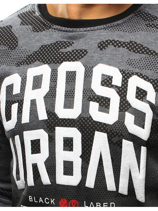 CROSS URBAN potlačená mikina antracitovej farby