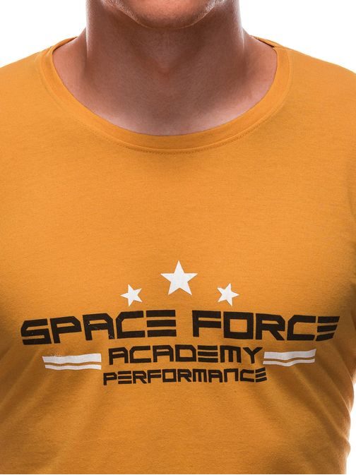 Horčicové tričko s nápisom Space Force S1676