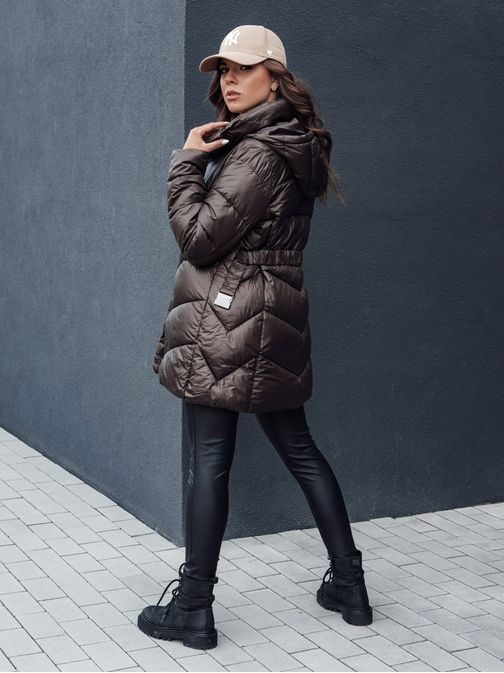 Trendová mokka prešívaná dámska bunda Bloom