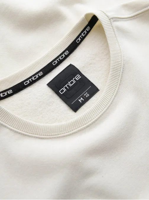 Trendy krémová mikina s nášivkou V2 SSNZ-0136