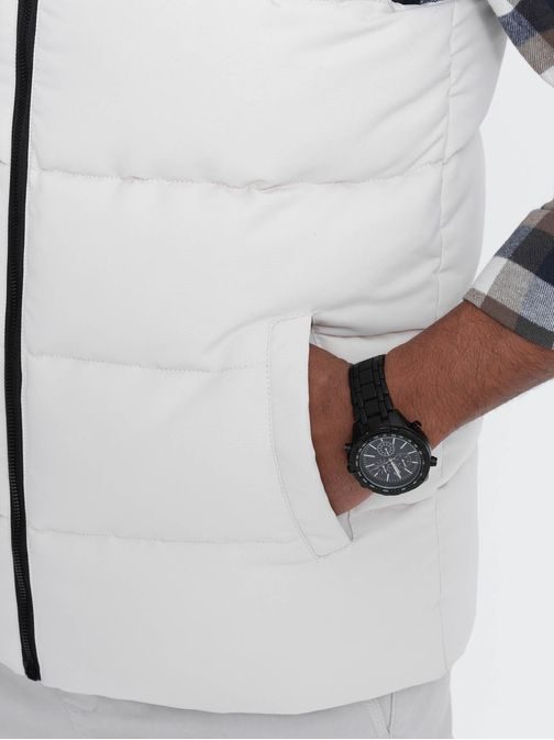 Štýlová krémová prešívaná vesta  V1 JAVJ-0161