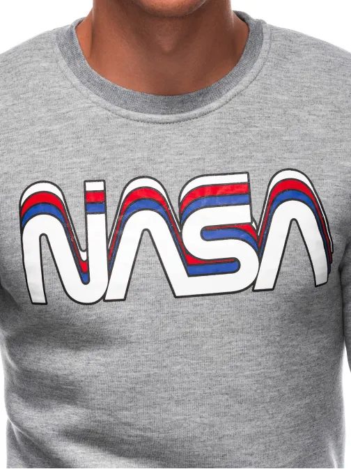 Šedá mikina s nápisom NASA B1686