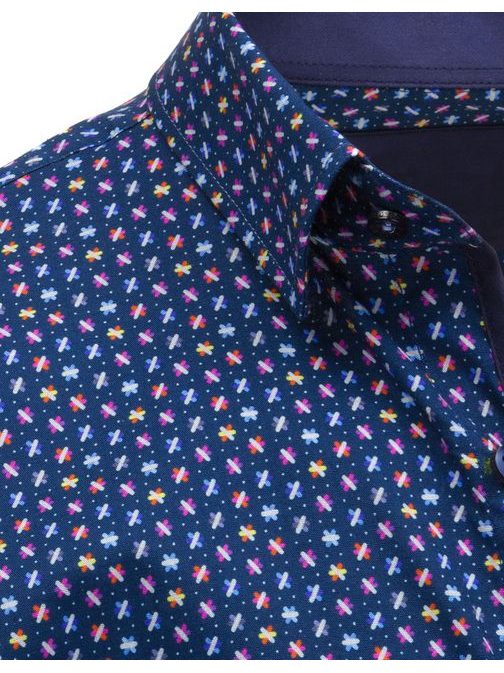 Luxusná granátová košeľa s farebnými kvietkami
