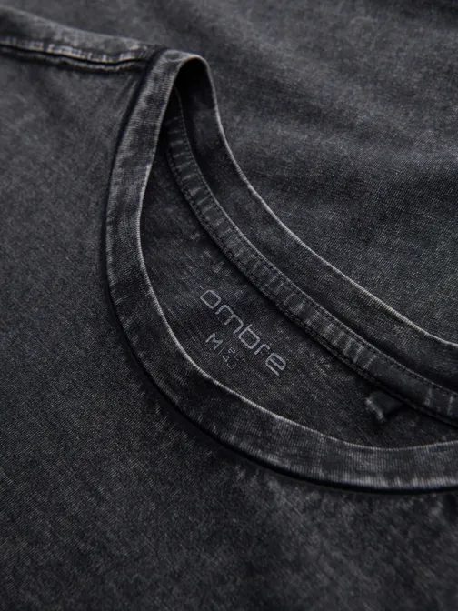 Čierne pánske tričko s vypraným vzorom V1 TSWT-0116