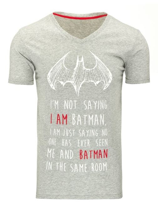 Kvalitné šedé tričko Batman