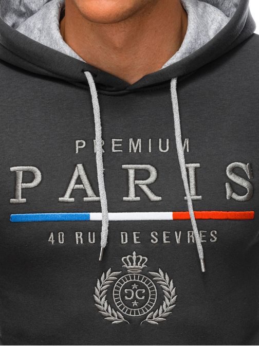 Tmavo-šedá mikina Premium Paris B1380