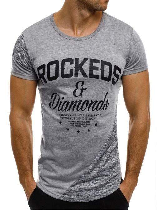 Sivé pánske tričko ROCKEDS SS012