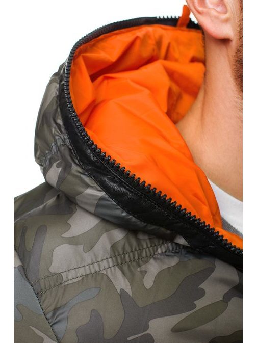 Vzorovaná maskáčová zimná bunda STEGOL 128 POMARANČOVÁ