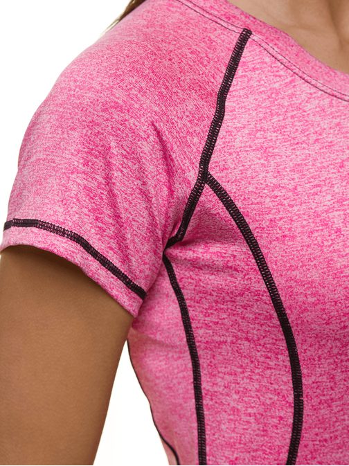 Dámske trendy ružové tričko bez potlače JS/A2158