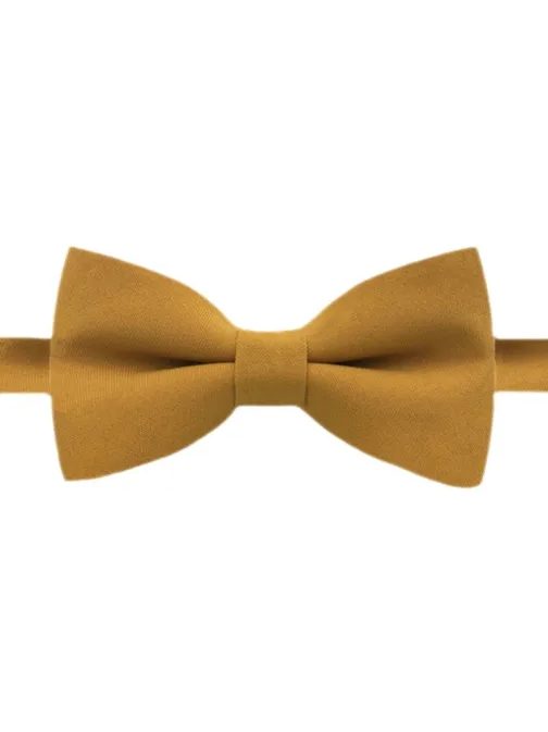 Jednofarebný pánsky motýlik v horčicovej farbe