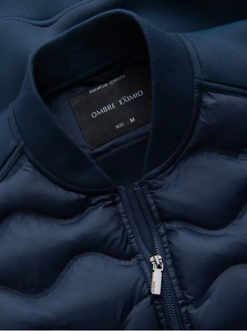 Tmavo modrá bomber trendy bunda V2 JALP-0141