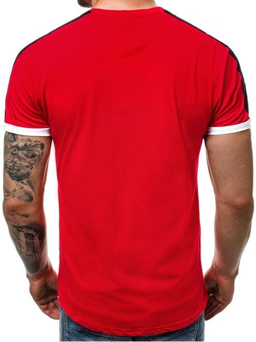 Štýlové červené pánske tričko JS/SS100705