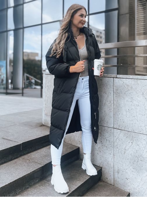 Jedinečná dámska čierna zimná bunda Cozyseason