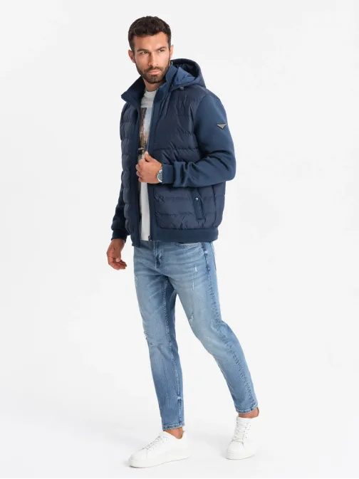 Tmavo modrá bomber trendy bunda V2 JALP-0140