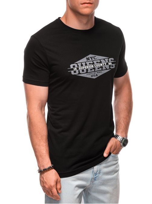 Čierne tričko trendy nápisom S1987