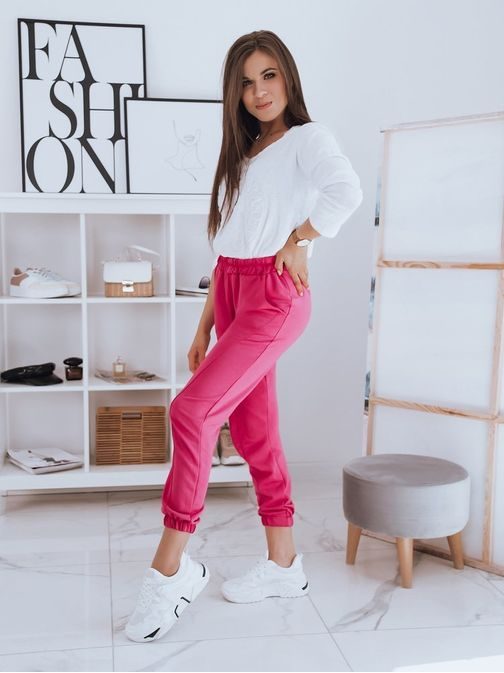 Neobyčajné dámske tepláky Stivel v ružovej farbe