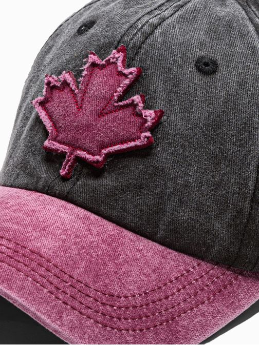 Čierno-tmavo červená šiltovka Maple Leaf H076