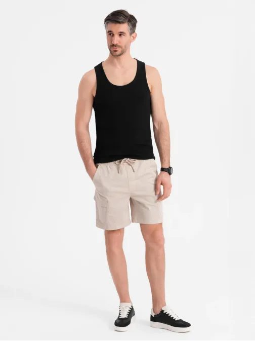Voľnočasové krémové kapsáčové kraťasy V1 SRCG-0194