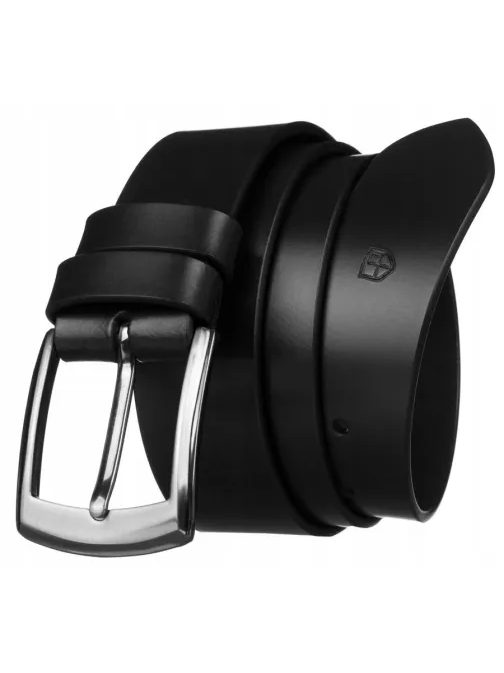Klasický čierny kožený pánsky opasok