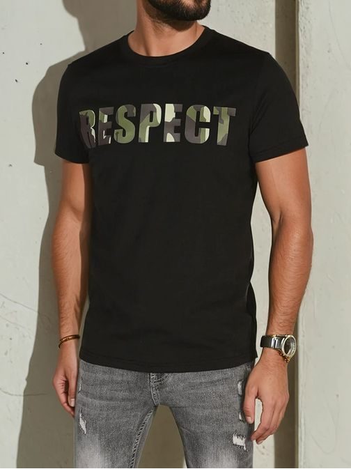 Čierne tričko s originálnym nápisom RESPECT