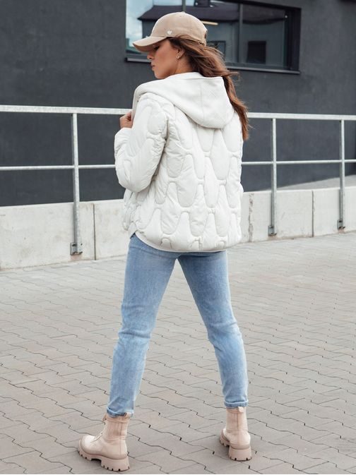 Štýlová dámska biela zimná bunda Windglam