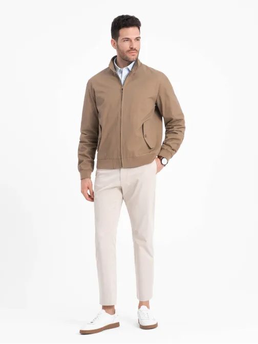 Atraktívna hnedá bomber bunda V5 JANP-0176