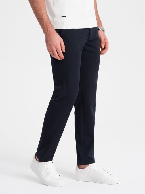 Elegantné granátové chinos nohavice klasického strihu V3 PACP-0191