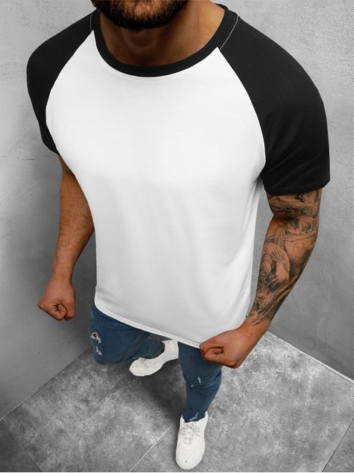 Bielo-čierne pohodlné tričko JS/8T82/1Z