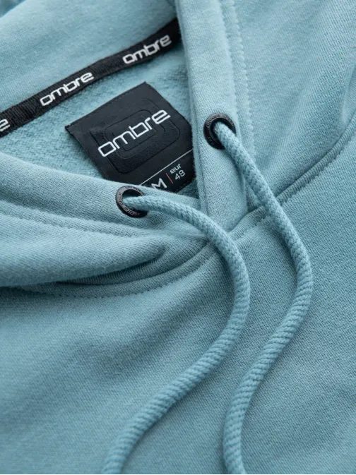 Pánska modrá mikina s logom a s kapucňou V4 SSNZ-0141