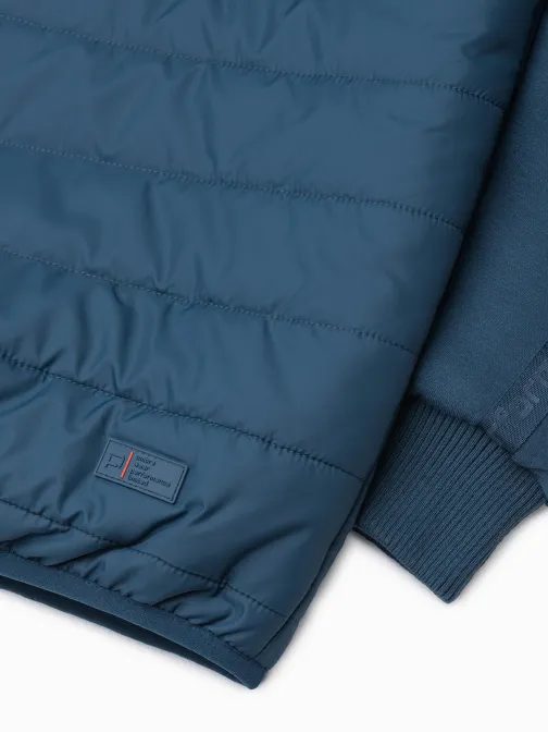 Krásna prechodná tmavomodrá bunda C601