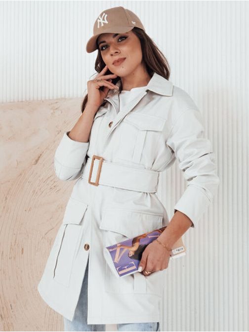 Jedinečný dámsky svetlošedý kabát Vermont