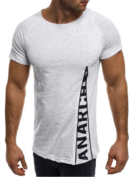Žiarivo-biele tričko s bočným nápisom MADMEXT 1838