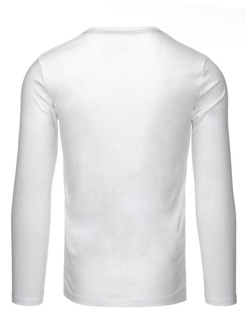 Biele bavlnené tričko s dlhým rukávom