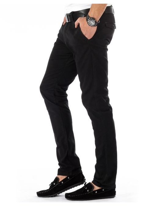 Elegantné čierne pánske chino nohavice
