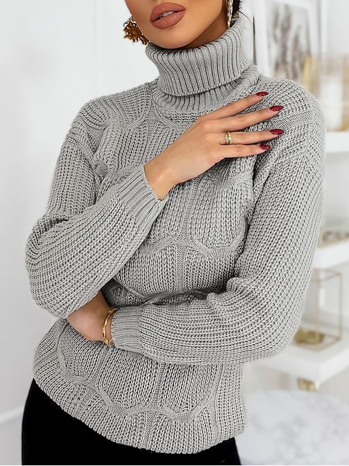 Svetlo šedý dámsky trendy sveter Carinna