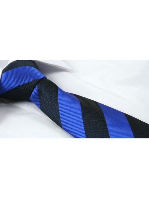 Modro-čierna prúžkovaná kravata