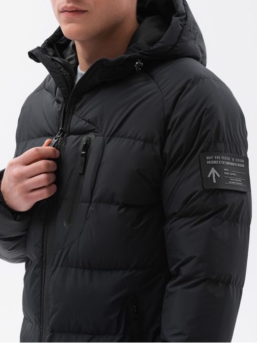 Čierna zimná bunda C502