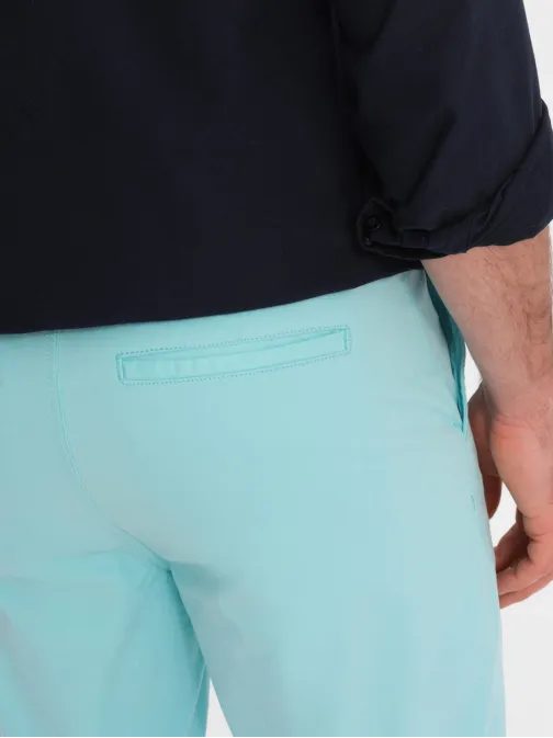 Tyrkysové chinos kraťasy s lemom V4 W421