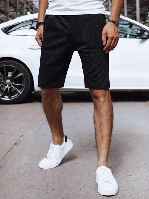 Trendy pánske čierne  vzorované kraťasy