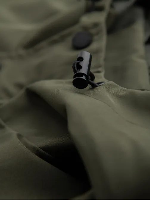 Moderná olivová pánska prechodná bunda V2 JANP-0225