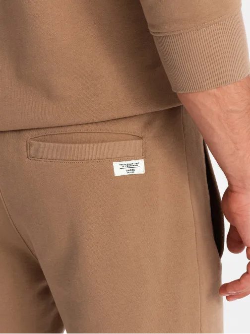 Základná tepláková hnedá súprava (mikina +kraťasy) V2-Z77