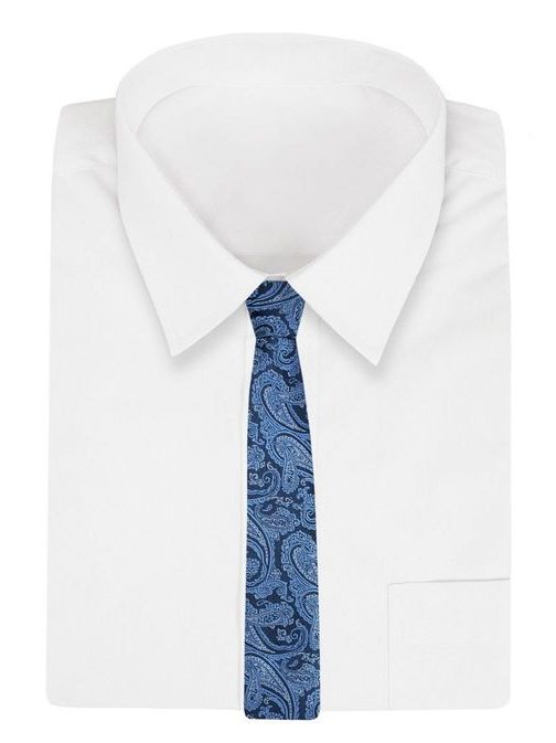 Modrá vzorovaná kravata pre pánov